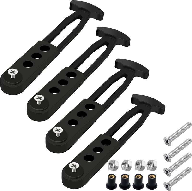 YRMJ 4 Pack Boat Telescoping Ladder Rubber Strap Boarding Fixed Lock Belt Adjustable 4-Hole Installation for Pontoon Boat Yacht Roof RV Folding Ladder - Image 1